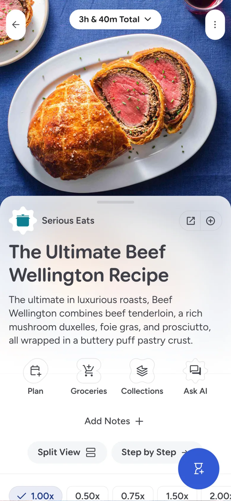 Recipe Scout recipe detail screen